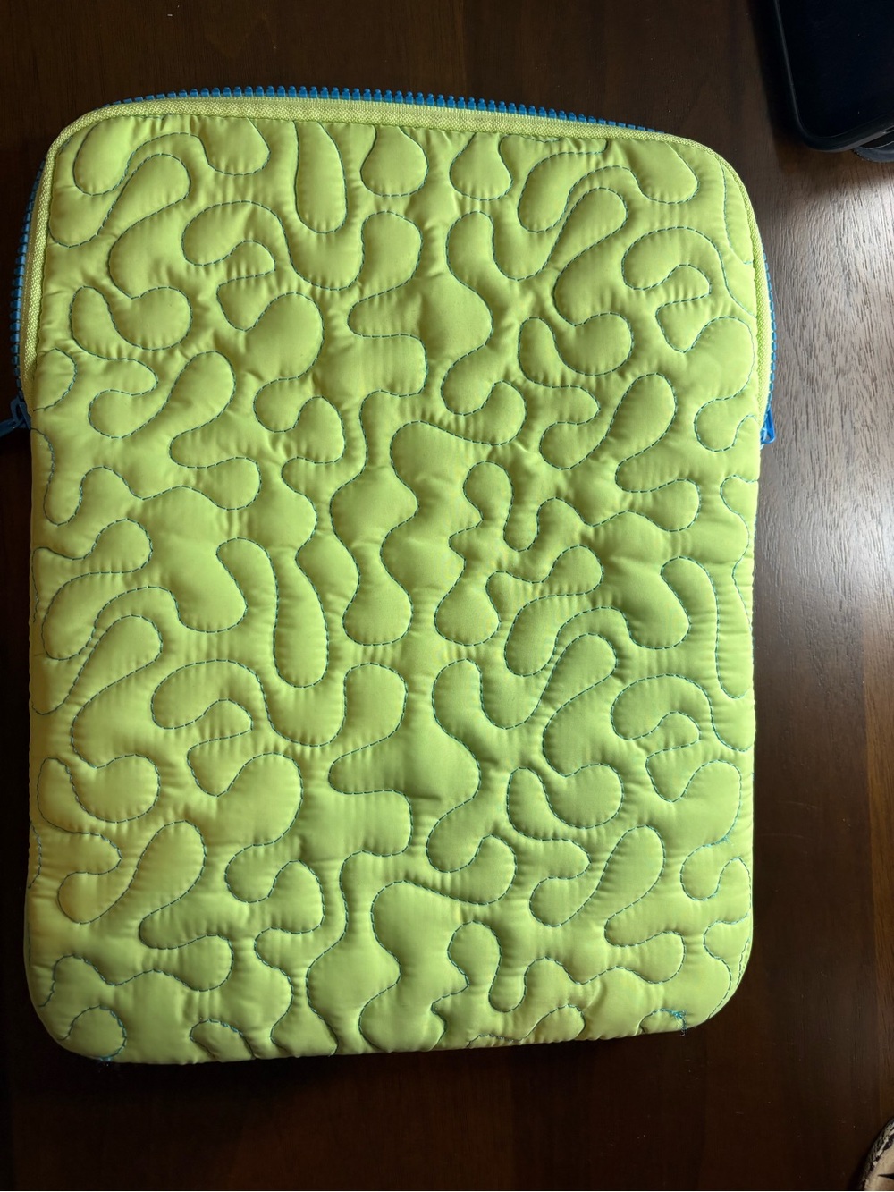 heyday Lime Green Tablet Sleeve with Blue Zipper